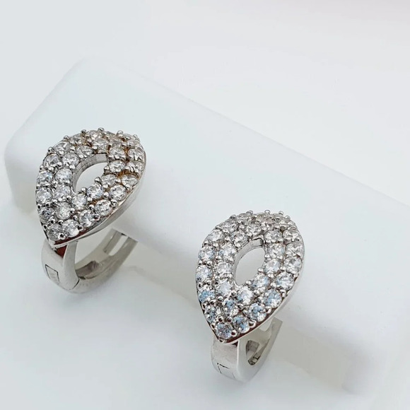 "925 Sterling Silver Cubic Zirconia Earrings, U19254656 - Picture 9 of 11